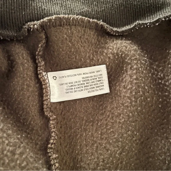 Dark Green Sherpa Zip Up Jacket - Picture 3 of 3